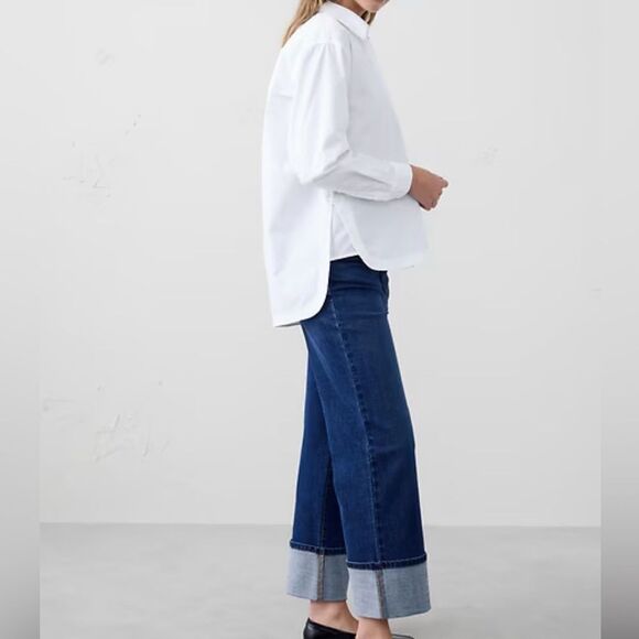 Banana Republic Factory Oversized White Cotton Blouse - Picture 1 of 6